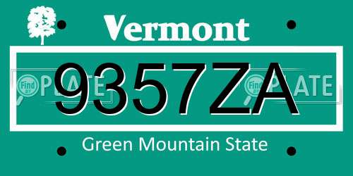 9357ZA Vermont License Plate