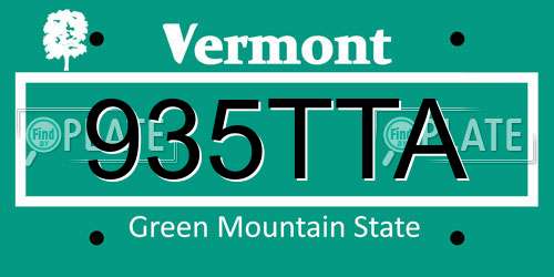 935TTA Vermont License Plate