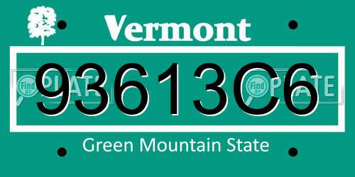 93613C6 Vermont License Plate