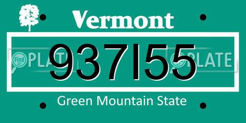937I55 Vermont License Plate