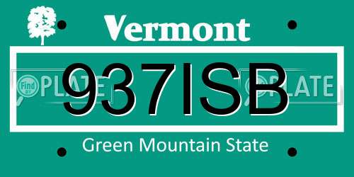 937ISB Vermont License Plate