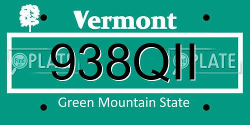 938QII Vermont License Plate