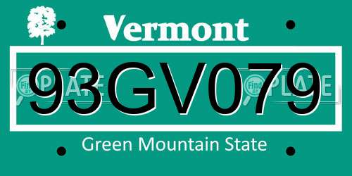 93GV079 Vermont License Plate