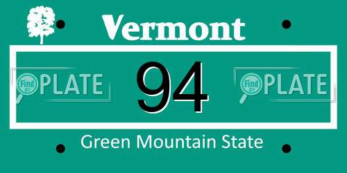 94 Vermont License Plate