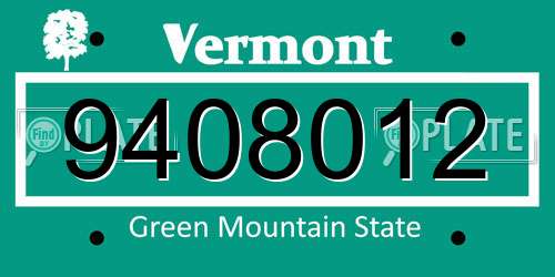 9408012 Vermont License Plate
