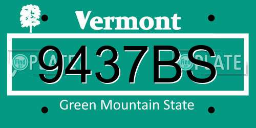 9437BS Vermont License Plate