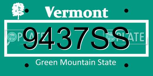 9437SS Vermont License Plate