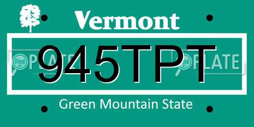 945TPT Vermont License Plate