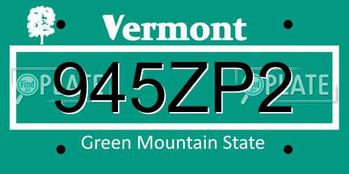 945ZP2 Vermont License Plate