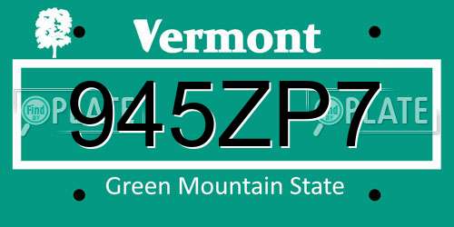 945ZP7 Vermont License Plate