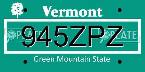 945ZPZ Vermont License Plate