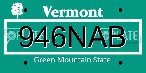 946NAB Vermont License Plate