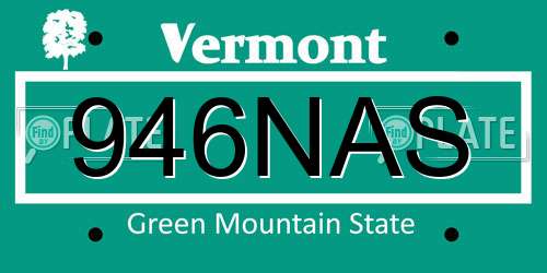 946NAS Vermont License Plate