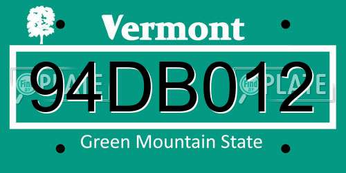 94DB012 Vermont License Plate