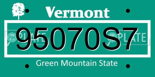 95070S7 Vermont License Plate