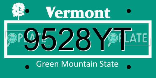 9528YT Vermont License Plate