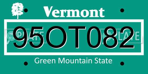 95OT082 Vermont License Plate