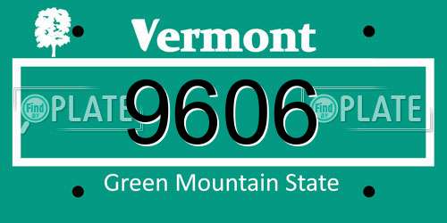 9606 Vermont License Plate