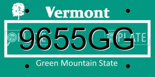 9655GG Vermont License Plate