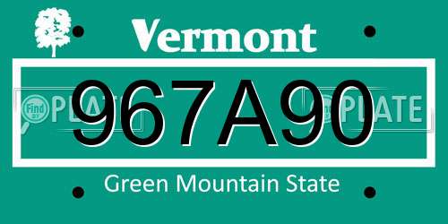 967A90 Vermont License Plate