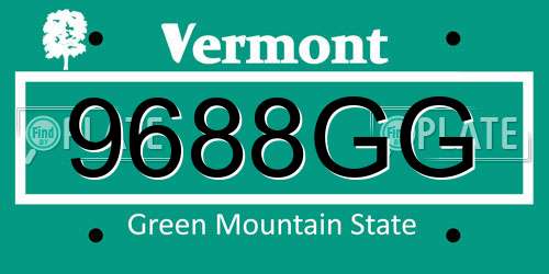 9688GG Vermont License Plate