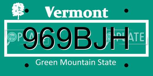 969BJH Vermont License Plate