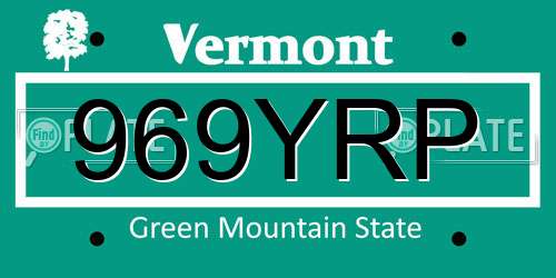 969YRP Vermont License Plate