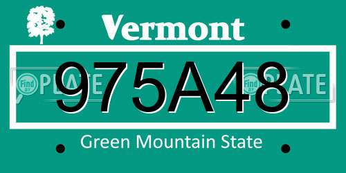 975A48 Vermont License Plate