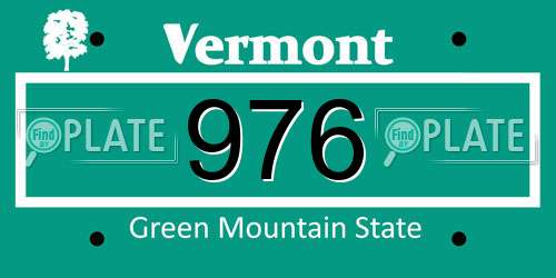 976 Vermont License Plate