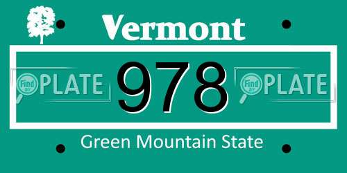978 Vermont License Plate