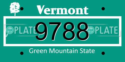 9788 Vermont License Plate