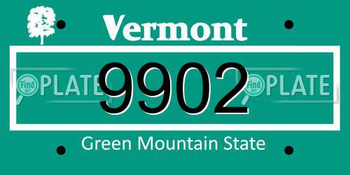 9902 Vermont License Plate