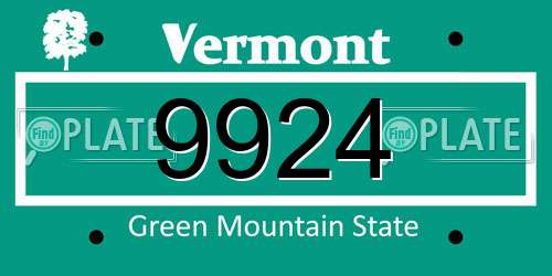 9924 Vermont License Plate
