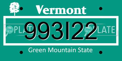 993I22 Vermont License Plate