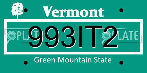 993IT2 Vermont License Plate