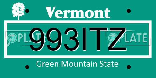993ITZ Vermont License Plate