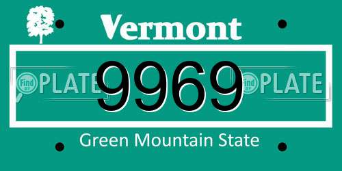 9969 Vermont License Plate