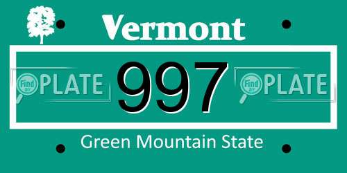 997 Vermont License Plate