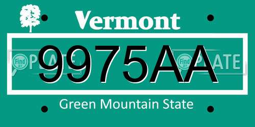 9975AA Vermont License Plate
