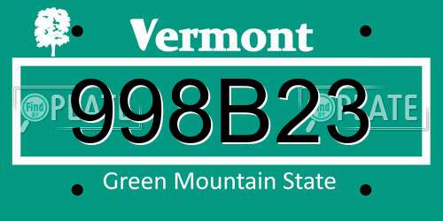 998B23 Vermont License Plate
