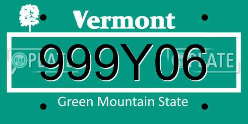 999Y06 Vermont License Plate