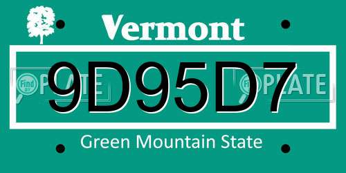 9D95D7 Vermont License Plate