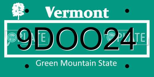 9DOO24 Vermont License Plate