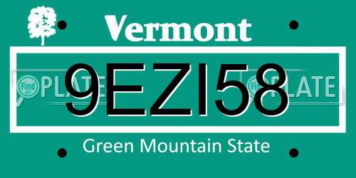 9EZI58 Vermont License Plate