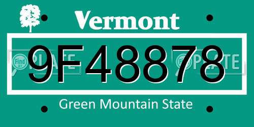 9F48878 Vermont License Plate