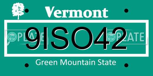 9ISO42 Vermont License Plate