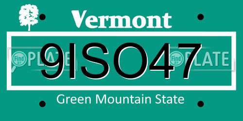 9ISO47 Vermont License Plate