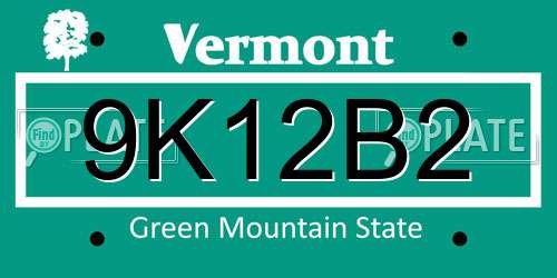 9K12B2 Vermont License Plate