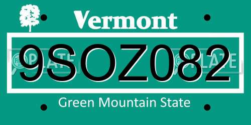 9SOZ082 Vermont License Plate