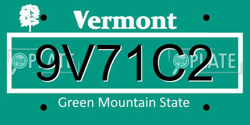 9V71C2 Vermont License Plate